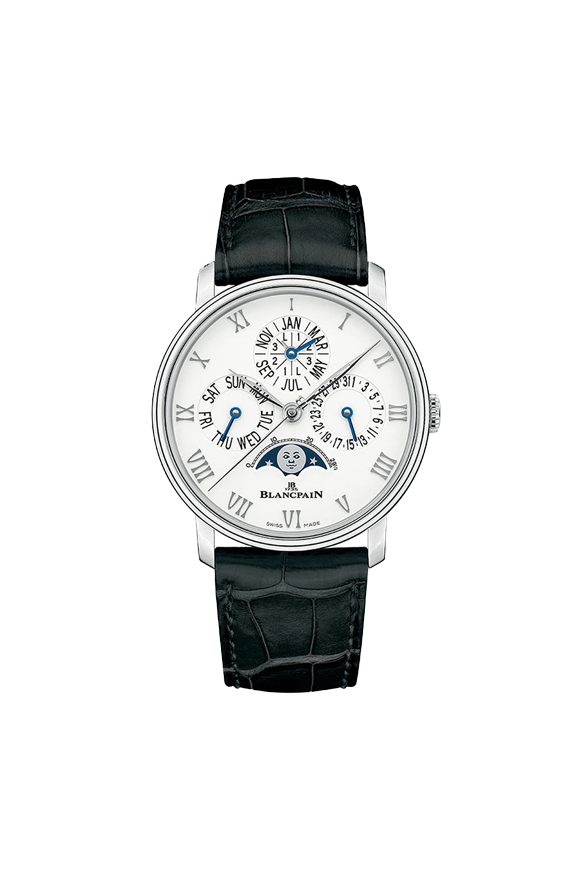 Blancpain leman perpetual calendar chronograph white gold ref.2585